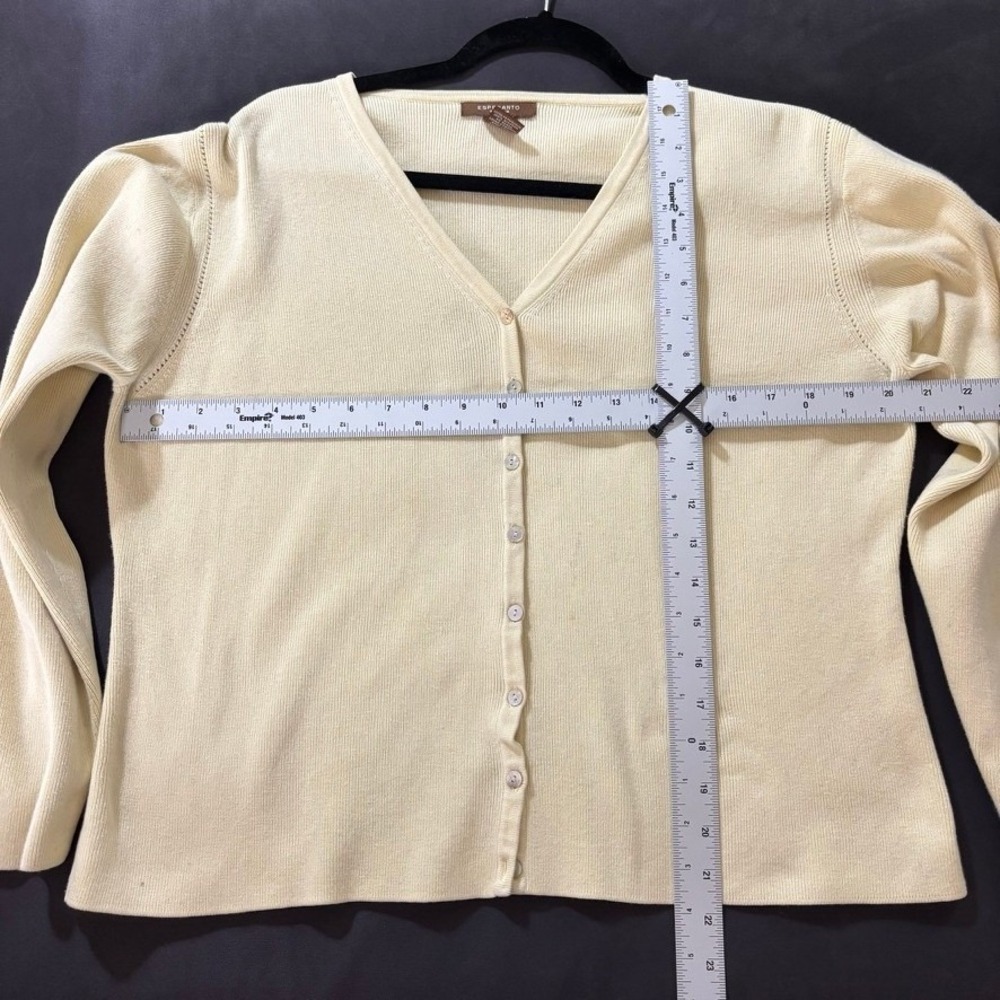 Covington Butter Yellow V-Neck Cardigan Sweater - Picture 4 of 6